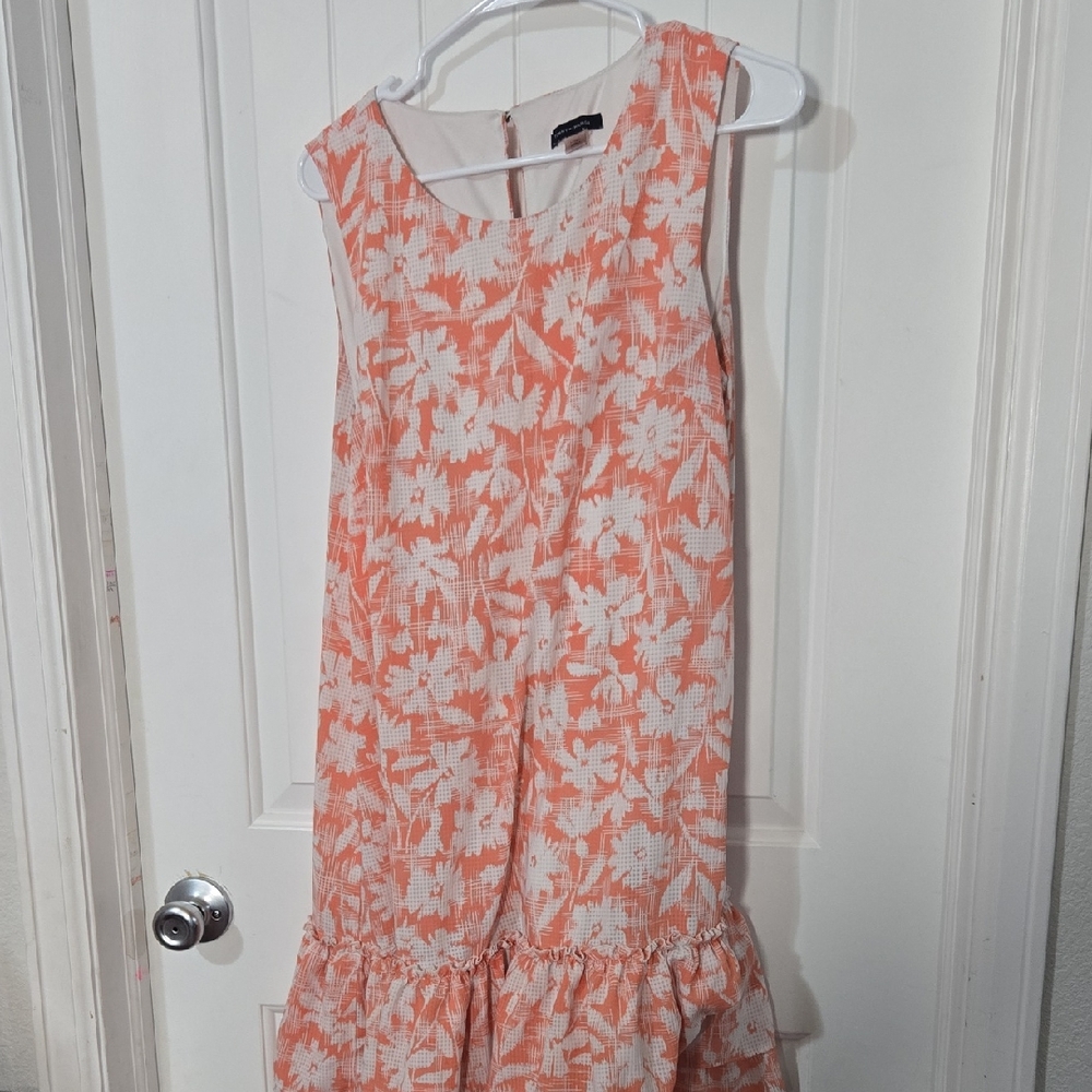 Tommy Hilfiger Coral Floral Sleeveless Ruffle Hem Shift Dress🌸